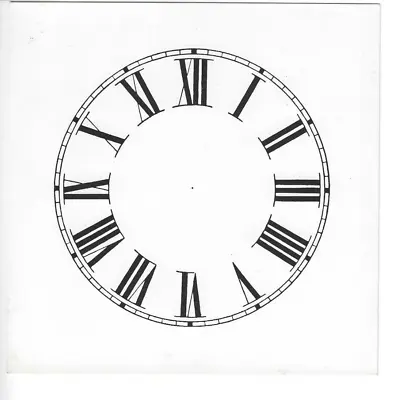 Vintage Unbranded  4 7/8   Roman Numeral Clock Dial Face Paper Card White Glossy • $15.91