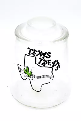 Vintage Glass Texas Treat Cookie Jar State Cactus Fence Ranch Baked Good Candy • $49.99