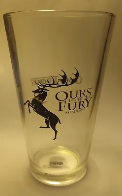 HBO Game Of Thrones House Baratheon 16 Oz  Pint Glass Ours Is The Fury Black • £9.63