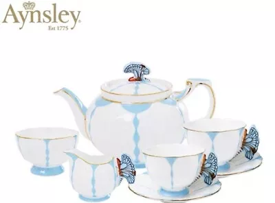Aynsley Butterfly Handle Tea/ Coffee Service Complete Set Pink New Released!!! • £391.71