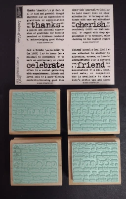 $9.80 • Buy Stampin' Up! Lexicon Of Love Set Of 4 Stamps Thanks Cherish Friend Celebrate 