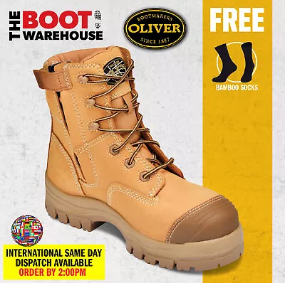 Oliver Work Boots 45632z Zip Lace-Up Non-Metal Composite Toe Cap Safety • $183.95