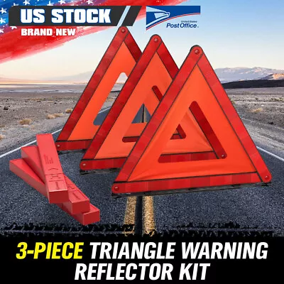 Emergency Warning Triangle DOT Approved Reflective Safety Roadside Kit For Car • $23