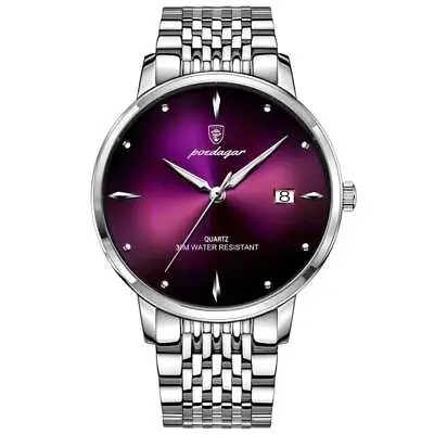 Mens Quartz Watch Waterproof Luminous Stainless Steel Watches Date Wristwatch UK • £13.99