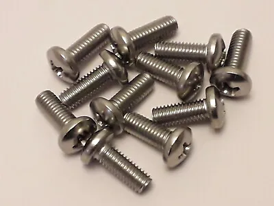 3/16 (10-32) UNF X 1/2  A2 STAINLESS STEEL PAN HEAD PHILLIPS SCREW X 10 • £6