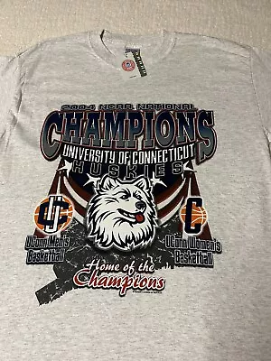 Vintage UConn Huskies 2004 NCAA Mens & Womens Champions T Shirt Size Large NEW • $50