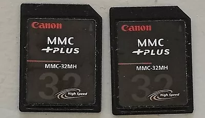 Canon Genuine 32MB MMC Plus MMC-32MH Camera High-Speed Memory Card Lot 2 • $19.95