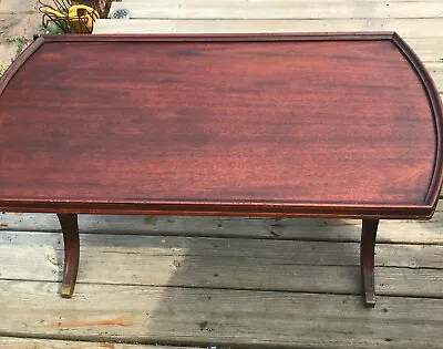 Mahogany Carved Lyre Base Coffee Table  (CT-175) • $399