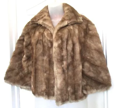 Vintage Fake Fur Mink Capelet France 1950’s Mid Century Fashion  Fits Most • $25.97