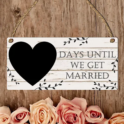 Countdown Chalkboard Wedding Plaque Engagement Sign Gift Fiance Mr & Mrs Bride • £3.99