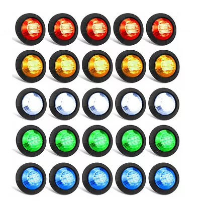 £10.79 • Buy 10Pcs 12V Car Truck Lorry Round LED Bullet Button Side Mini Marker Lights Lamp