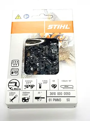 Genuine Stihl 3610 000 0050 Saw Chain For 14  Guide Bar 018 Ms170 171 194 231 • £19.25