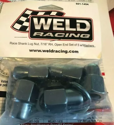 Weld Racing Wheels 7/16  Open End Shank Wheel Nuts Aluma-star/magnum Pack Of 5 • $41