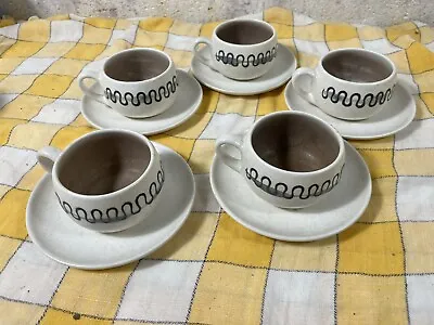 5 MCM Vintage METLOX - POPPYTRAIL Aztec Cups & Saucers • $30