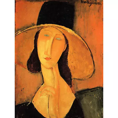 Amedeo Modigliani Portrait Of A Woman With Hat Old Art Painting Canvas Print • $19.99