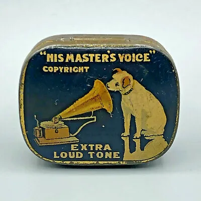 Vintage His Master Voice Extra Loud Tone  Needle Tin  Nadeldose Boite Aiguilles • $29