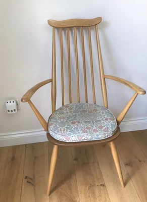 £150 • Buy Vintage Ercol Goldsmith Windsor Carver Armchair With Original Seat Pad