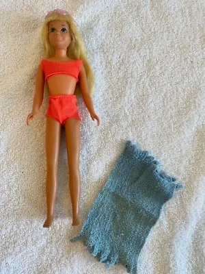 VINTAGE 1971 SUNSET MALIBU SKIPPER #1069 - Mattel Barbie - W/ Towel And Glasses • $50