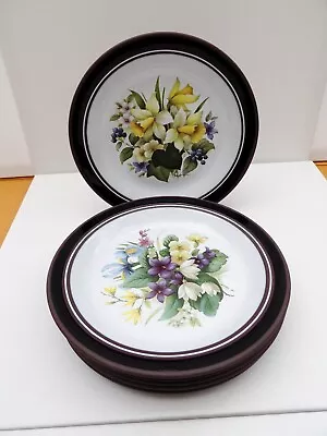 6 Hornsea Spring Flowers  Salad Dinner Plates  1978 • £50