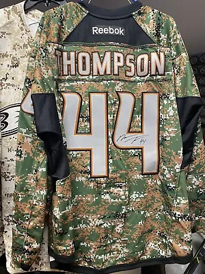 ANAHEIM DUCKS Military Appreciation Jersey Game Worn Warm Up NATE THOMPSON • $299.99