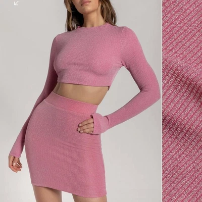 £13.70 • Buy Meshki Pink Glitter High-waisted Mini Skirt, Size 6-8, Iliana Shimmer Y2k