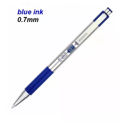 ZEBRA F301 Stainless Steel Retractable Ballpoint Pen 0.7mm - 1x ONLY BLUE INK • $9.95