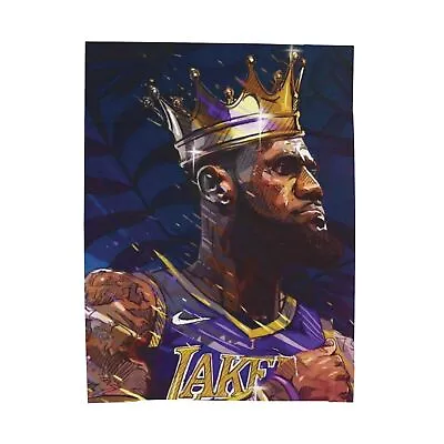 Lebron Lakers Blanket Basketball Velveteen Plush Blanket Gamer Cover • $30.38