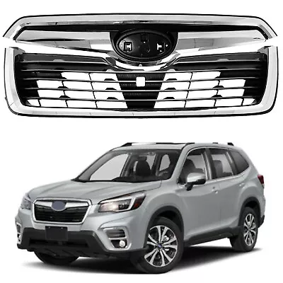 Front Bumper Upper Grille Grill W/Chrome Tirm Fit 2019 2020 2021 Subaru Forester • $50.49