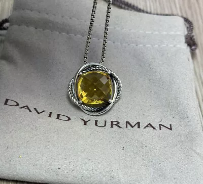 David Yurman Infinity Pendant Necklace With Lemon Citrine 14mm With 18 Chain • $199