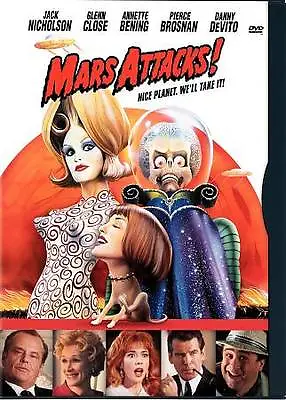 Mars Attacks! (2-Sided Disc: Widescreen/Full) - DVD - Includes Case & Cover Art • $8.49