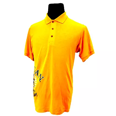 NCAA Michigan Wolverines MV Sport Mens Polo Shirt Yellow 1817 Go Blue Medium • $22