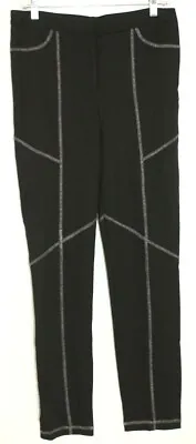 Nicole Miller Artelier Womens Ponte Top Stich Pant Black Stretch Size Medium NWT • $24.95