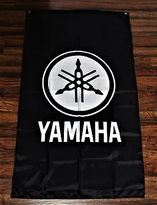 Yamaha Flag Banner Racing Team Motorcycle Bike Moto GP Vertical Man Cave XZ • $13.17