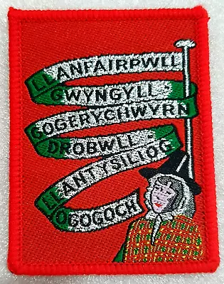 Welsh Longest Villiage Name -Vintage Woven Souvenir Cloth Patch Badge • $14.97