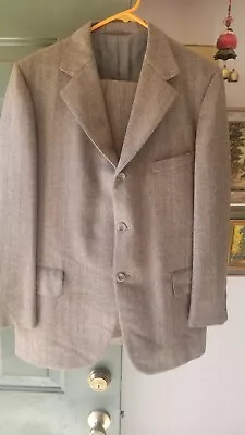Vintage 1940s 50s E&J Peake 42 Regular Mens Suit And 36×32 Pants 100% Wool • $89.99