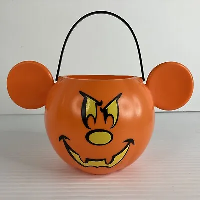 Disney Parks Mini Mickey Mouse Pumpkin Candy Pail Halloween Jack O Lantern • $11.99