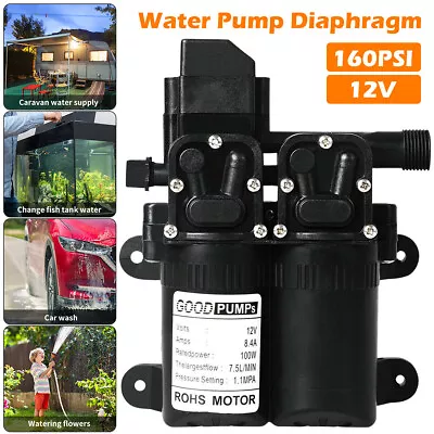 12V 160PSI High Pressure Diaphragm Self Priming Water Pump Caravan .< • £25.79