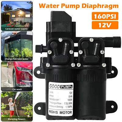 12V 160PSI High Pressure Diaphragm Self Priming Water Pump Caravan .1 • £24.83