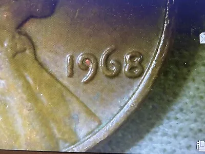 1968 Lincoln Penny With Error On Top Rim & “l” In Liberty Edge No Mint Mark • $240