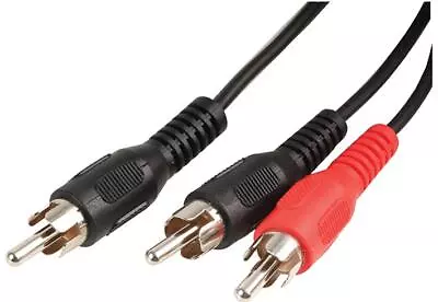 0.5m RCA Phono Y Splitter Cable 1 X Male To 2 X Male Audio Lead Adaptor Adapter • £2.79