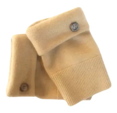 Fingerless Gloves Camel Brown Merino Wool M - L Medium - Large Arm Warmers Cuffs • $26.49
