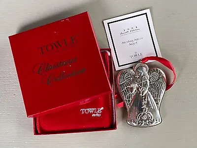 Vintage Towle Sterling Silver Angel 1994 Christmas Ornament 4th Ed Box Bag • $74.99