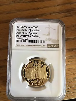 Vatican Gold Coin 50 Euro 2019 15g NGC PF69 With Original Box • $1220