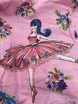 Vintage Fabric Curvy Ballerina Mod Girls Mid Century Big Eyed Glam 9 Yds X 42” • $150