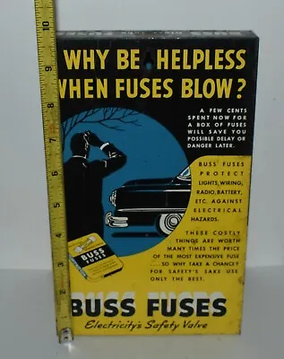 Vintage BUSS FUSES Car Auto Gas Oil Advertising Display Rack Sign  • $84.95
