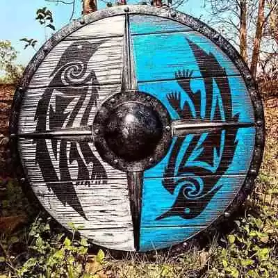 Medieval Viking Shield Ragnar Viking Battle Ready Viking Wooden Shield Best Gift • $78.99
