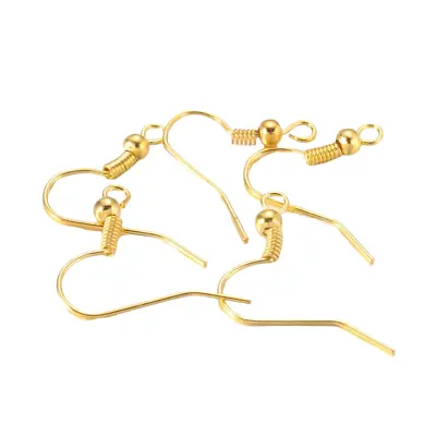 100 (50 Pairs) GOLD Plated Earwires Earring Fish Hook 18mm Jewellery Findings • £2.60