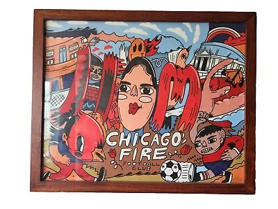 MLS Chicago Fire Limited Edition Poster Framed On Mohogony Wood Signed Sentrock • $99.99