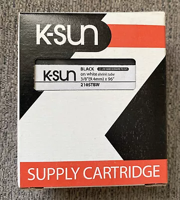 NEW K-Sun 210STBW Shrink Tube 3/8  Black On White 9mm KSun 210STBW • $29.99