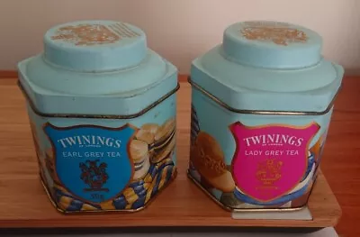 X 2 Collectable Twinings Earl Grey Tea /Lady Grey Tea Small Tea Tins - QEII  • $24.95